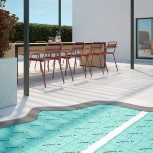 Terraza con pergola e impermeabilización IMPERTEX